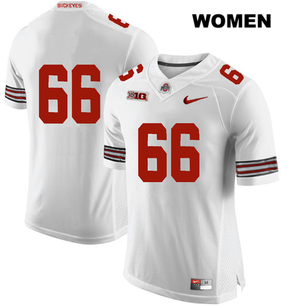 Ohio State Buckeyes Women's Malcolm Pridgeon #66 White Authentic Nike No Name College NCAA Stitched Football Jersey WK19J51XV